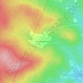 Mapa topográfico Новохусаиново, altitud, relieve