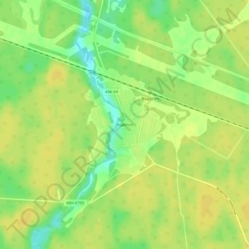 Mapa topográfico Водогон, altitud, relieve