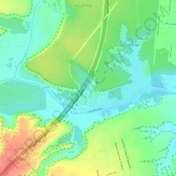 Mapa topográfico Al Khuzama District, altitud, relieve