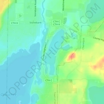 Mapa topográfico Moose Lake, altitud, relieve