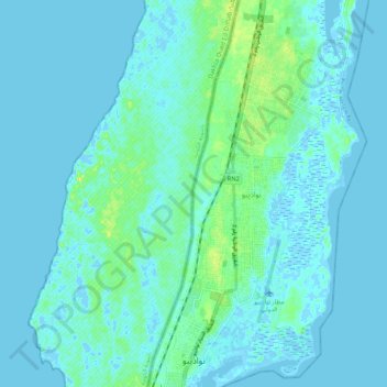 Mapa topográfico Nouadhibou, altitud, relieve