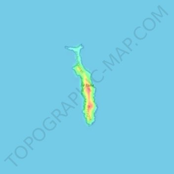 Mapa topográfico Île Tomé, altitud, relieve