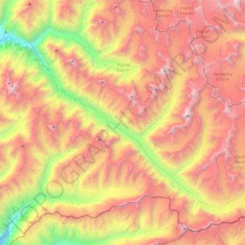 Mapa topográfico Bhul, altitud, relieve