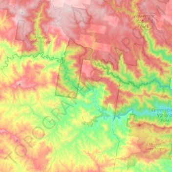 Mapa topográfico Barnard River, altitud, relieve
