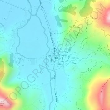 Mapa topográfico Iza, altitud, relieve