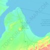 Mapa topográfico Sitio hemisférico de reservas para aves playeras Bahía Lomas, altitud, relieve