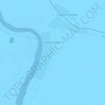 Mapa topográfico Мултаново, altitud, relieve