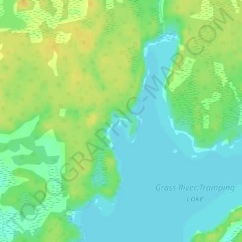 Mapa topográfico Grass River;Tramping Lake, altitud, relieve