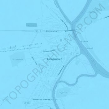 Mapa topográfico Володарский, altitud, relieve