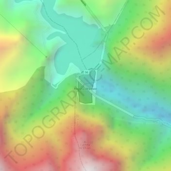 Mapa topográfico Represa de Chivor, altitud, relieve