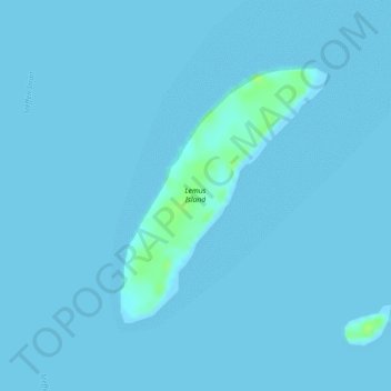 Mapa topográfico Lemus Island, altitud, relieve