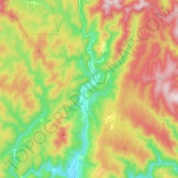 Mapa topográfico Akatarawa River, altitud, relieve