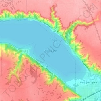 Mapa topográfico Echo Lake, altitud, relieve