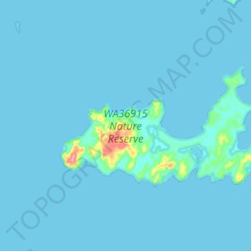 Mapa topográfico Enderby Island, altitud, relieve