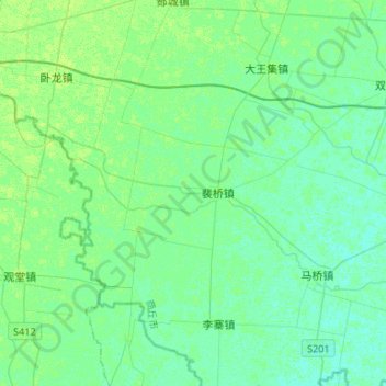Mapa topográfico Bao River, altitud, relieve