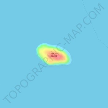 Mapa topográfico Melchor Island, altitud, relieve