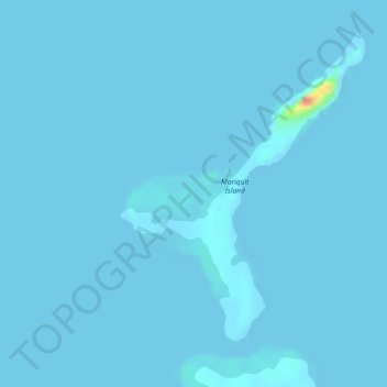 Mapa topográfico Mariquit Island, altitud, relieve