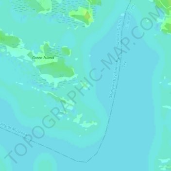 Mapa topográfico Marshal Island, altitud, relieve