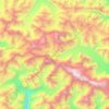 Mapa topográfico Batura Glacier, altitud, relieve