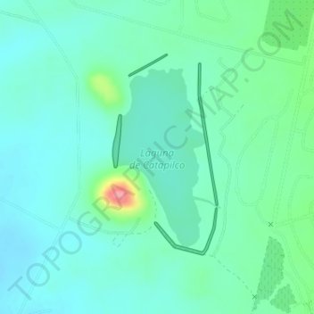 Mapa topográfico Laguna de Catapilco, altitud, relieve