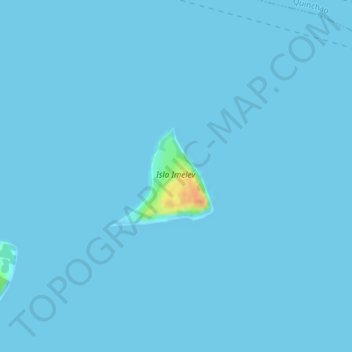 Mapa topográfico Isla Imelev, altitud, relieve