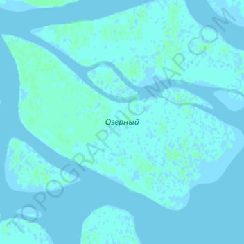 Mapa topográfico Озерный, altitud, relieve