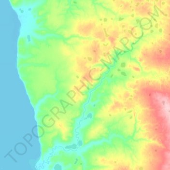 Mapa topográfico Таналау, altitud, relieve