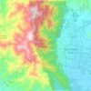Mapa topográfico Cordillera El Merendon, altitud, relieve