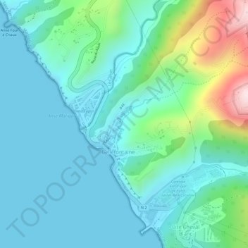 Mapa topográfico Le Marigot, altitud, relieve