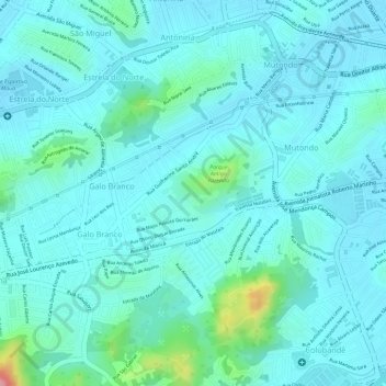 Mapa topográfico Parque Antiga Fazenda, altitud, relieve