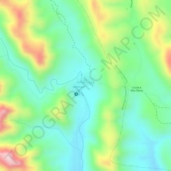 Mapa topográfico Amancaya, altitud, relieve