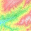 Mapa topográfico Mérida, mapa de relieve, mapa de altitud