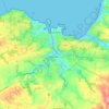 Mapa topográfico Douarnenez, altitud, relieve