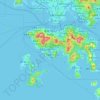 Mapa topográfico Isla de Hong Kong, altitud, relieve