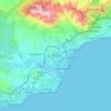 Mapa topográfico Mijas, altitud, relieve