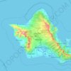 Mapa topográfico Oʻahu, altitud, relieve
