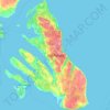 Mapa topográfico Isla Puluqui, altitud, relieve