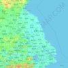 Mapa topográfico Jiangsu, altitud, relieve