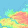 Mapa topográfico Plouguerneau, altitud, relieve