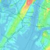 Mapa topográfico Jersey City, altitud, relieve