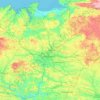 Mapa topográfico Ille-et-Vilaine, altitud, relieve