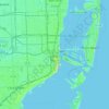 Mapa topográfico Miami, altitud, relieve