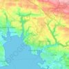 Mapa topográfico Concarneau, altitud, relieve