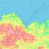 Mapa topográfico Côtes-d'Armor, altitud, relieve